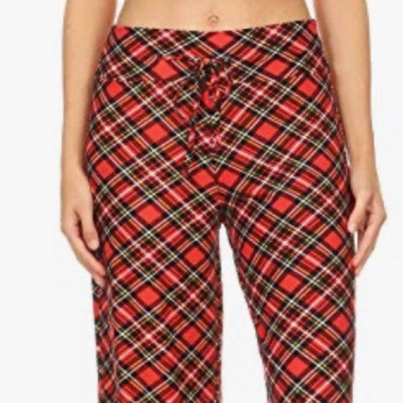 Leggings Depot Red Tartan Plaid Size Large NEW! With Tags Plaid Comfy Pants NEW - Picture 4 of 4